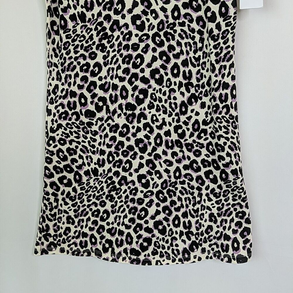 Sanctuary Cheetah Print Black Lavender Ivory Sheath Dress Puff Sleeve Size 16 - Picture 5 of 8